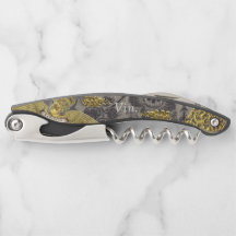 French Menu "Vin" Elegant Corkscrew (Black)