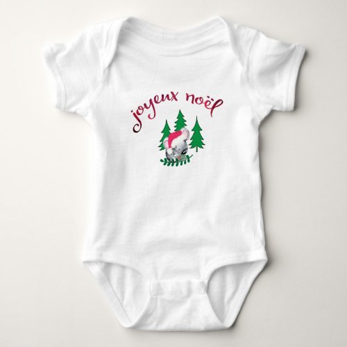 French Merry Christmas Baby Dormouse Baby Bodysuit