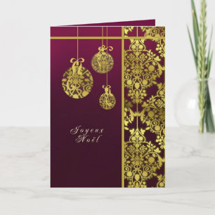 french merry christmas greeting card