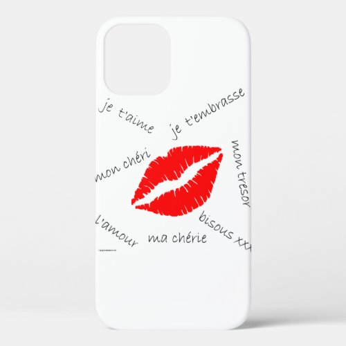 French Messages of Love Romantic iPhone 12 Case