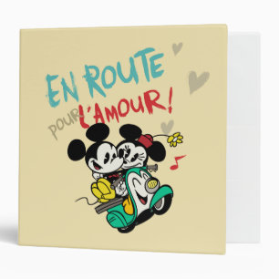 French Mickey En Route pour L'Amour 3 Ring Binder