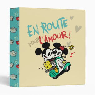 French Mickey En Route pour L'Amour 3 Ring Binder