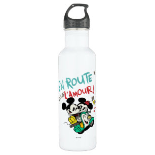 French Mickey En Route pour L'Amour Stainless Steel Water Bottle