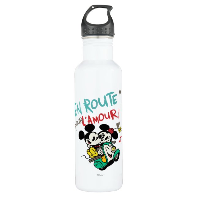 French Mickey | En Route pour L'Amour Stainless Steel Water Bottle (Front)