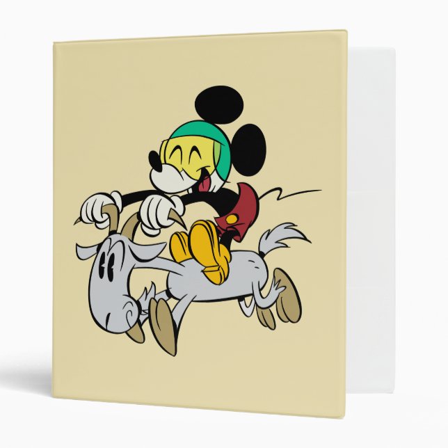 French Mickey | Happy on Vespa 3 Ring Binder (Front/Inside)