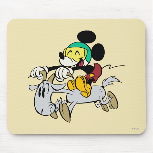 French Mickey  Happy on Vespa Mouse Pad