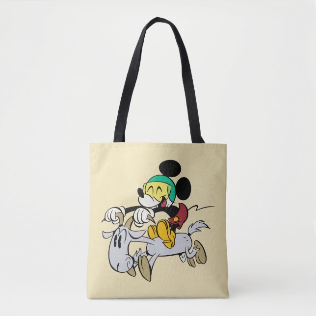 French Mickey | Happy on Vespa Tote Bag (Front)