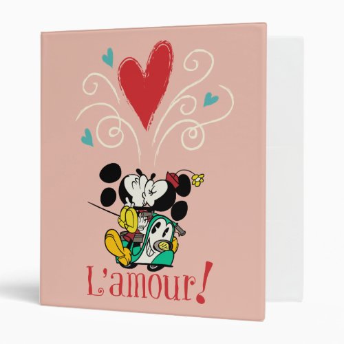 French Mickey  Lamour 3 Ring Binder