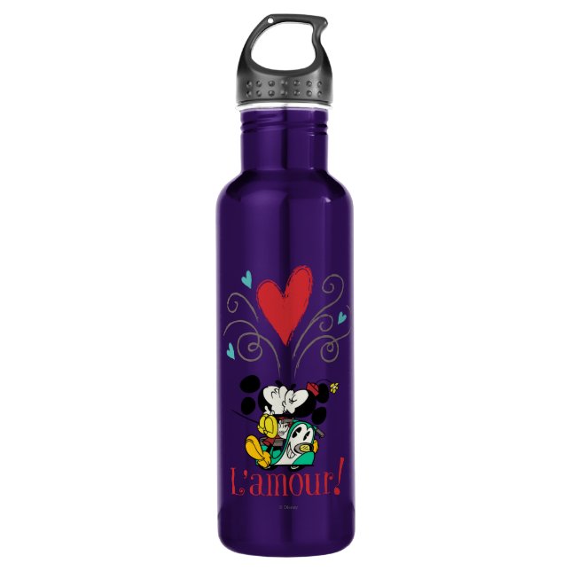 French Mickey | L'amour Stainless Steel Water Bottle (Front)