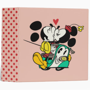 French Mickey Mickey and Minnie Kissing 3 Ring Binder