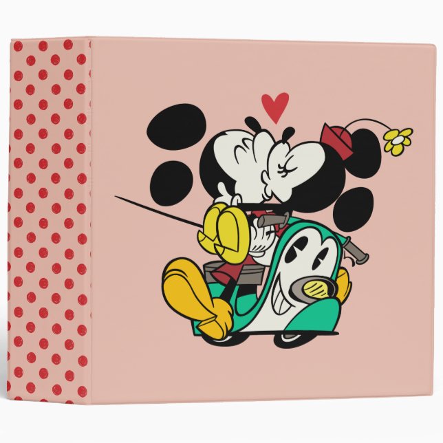 French Mickey | Mickey and Minnie Kissing 3 Ring Binder (Front/Spine)
