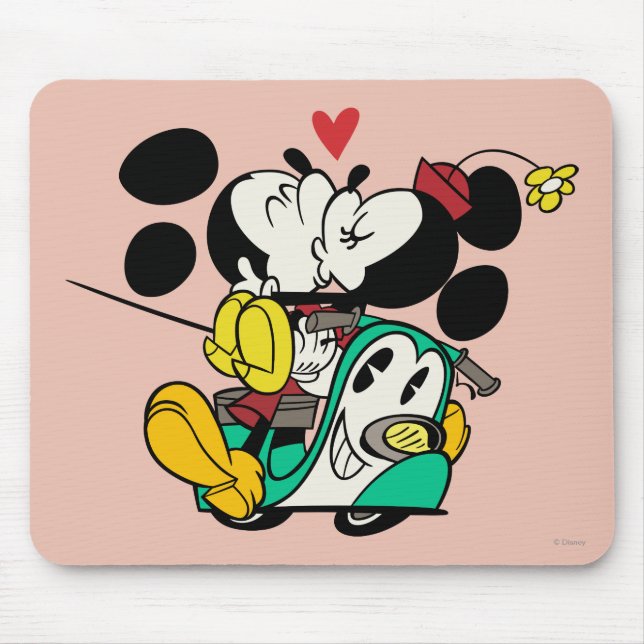 French Mickey | Mickey and Minnie Kissing Mouse Pad (Front)