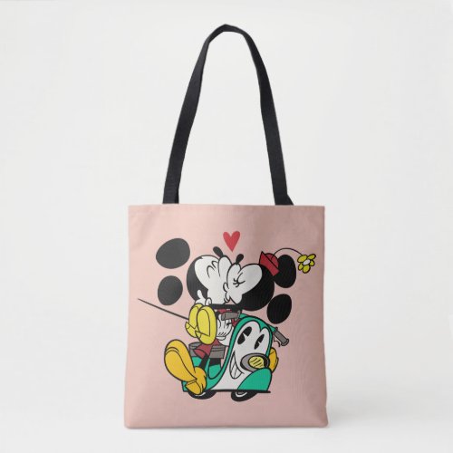 French Mickey  Mickey and Minnie Kissing Tote Bag