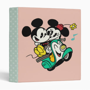 French Mickey Mickey and Minnie on Vespa 3 Ring Binder