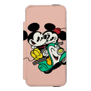 French Mickey   Mickey and Minnie on Vespa iPhone SE/5/5s Wallet Case