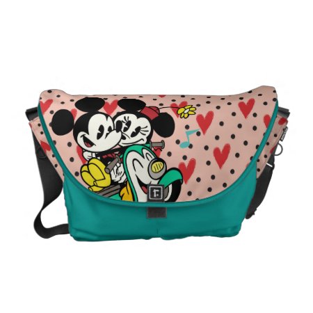 French Mickey | Mickey And Minnie On Vespa Messenger Bag
