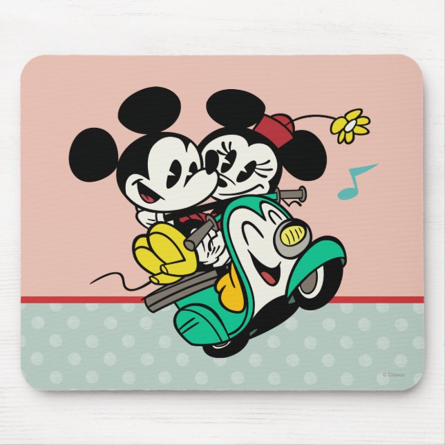 French Mickey | Mickey and Minnie on Vespa Mouse Pad (Front)