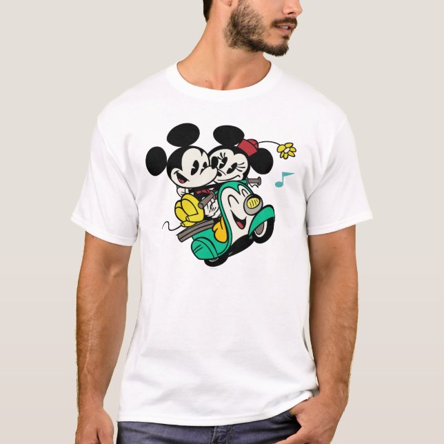 French Mickey | Mickey and Minnie on Vespa T-Shirt (Front)