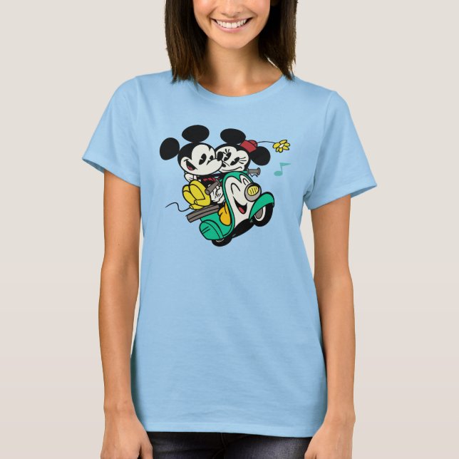 French Mickey | Mickey and Minnie on Vespa T-Shirt (Front)