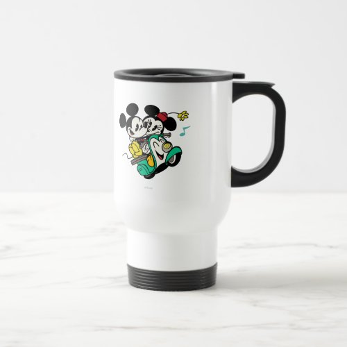 French Mickey  Mickey and Minnie on Vespa Travel Mug