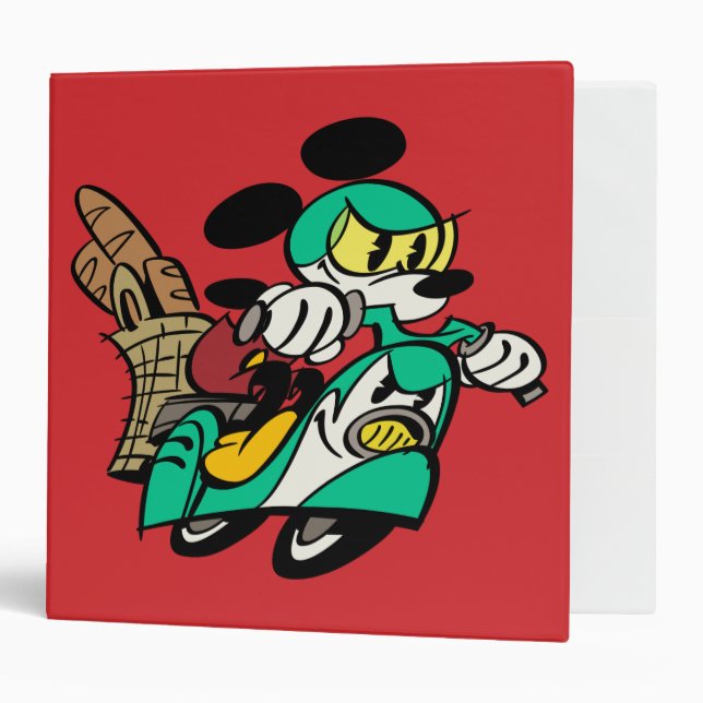 French Mickey | Racing in Vespa 3 Ring Binder (Front/Inside)