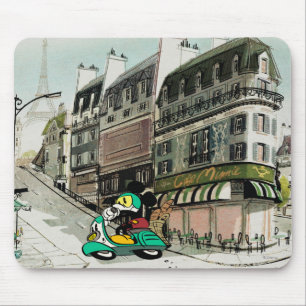 French Mickey   Speeding Vespa Mouse Pad