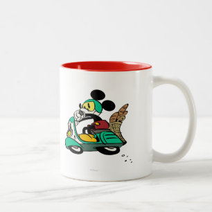 French Mickey Speeding Vespa Two-Tone Coffee Mug