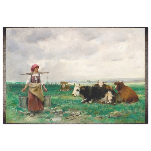FRENCH MILKMAID  COW PAINTING TISSUE PAPER