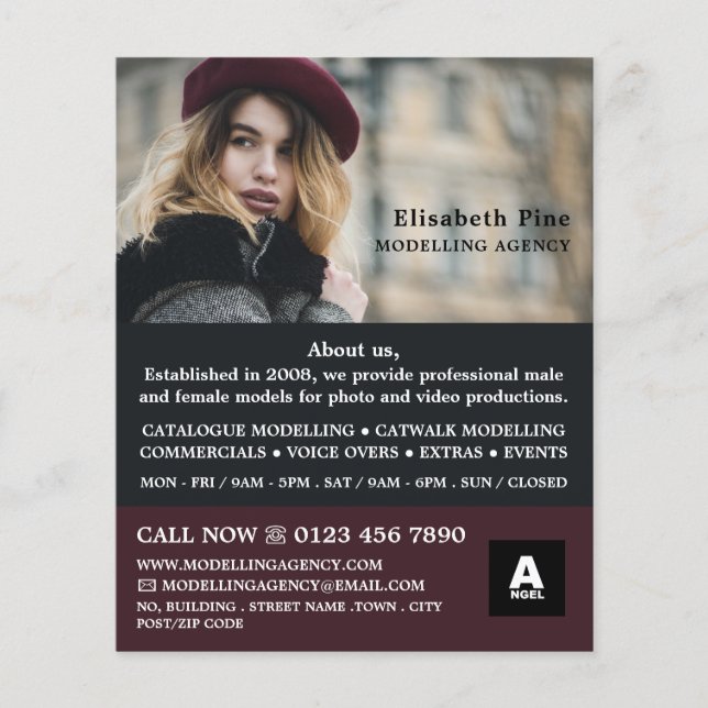 French Model, Modelling Agency, Model Agent Flyer (Front)