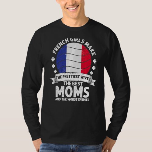 French Mom France Mothers Day Mama French American T_Shirt
