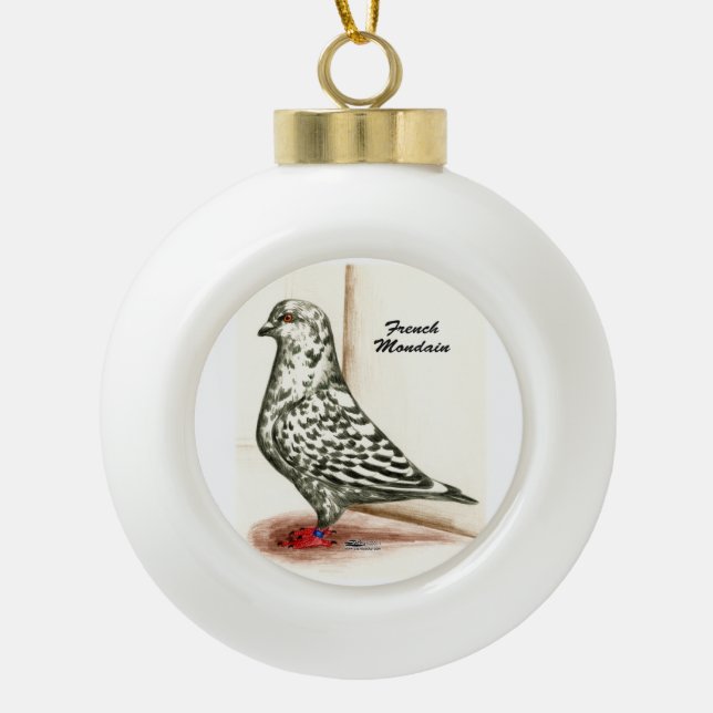 French Mondain 1973 Ceramic Ball Christmas Ornament (Front)