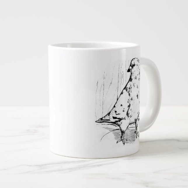 French Mondain Pigeon 1978 Large Coffee Mug (Front Right)