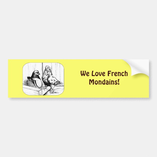 French Mondain Pigeons 1981 Bumper Sticker (Front)