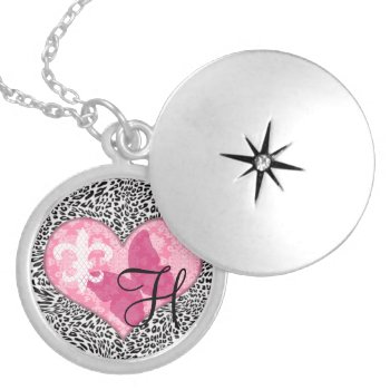 French Monogram Locket Necklace by EnKore at Zazzle