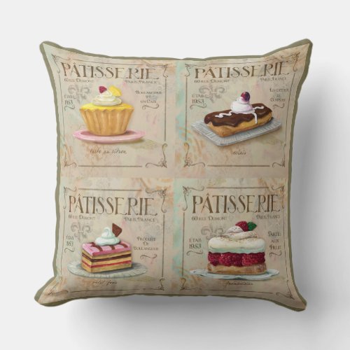 French multi Patisserie Pillow