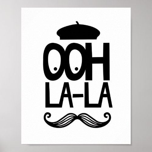 French Mustache Ohh La La Baby Nursery Poster
