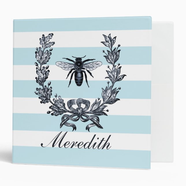 French Napoleonic Bee Wreath Graphic Binder (Front/Inside)
