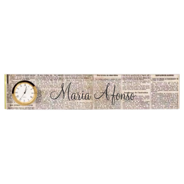 French Newspaper, France  Desk Nameplate (Front)