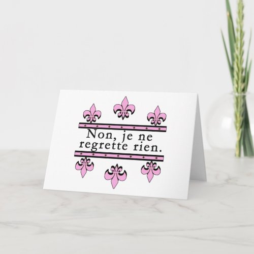 French No Regrets Products Card