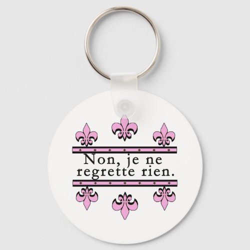 French No Regrets Products Keychain
