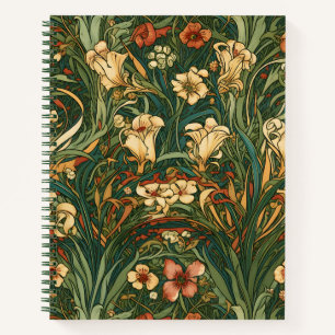 French, Nouveau style, wildflower, floral, nature Notebook