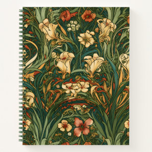 French, Nouveau style, wildflower, floral, nature Notebook