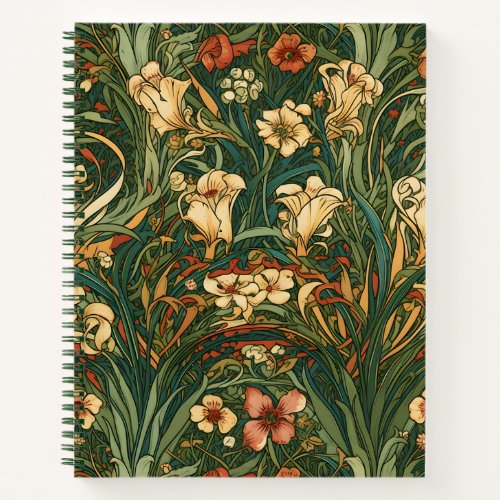 French Nouveau style wildflower floral nature Notebook