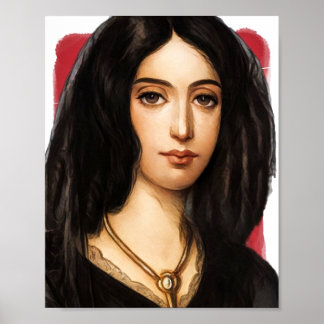 French Novelist George Sand illustration  Poster