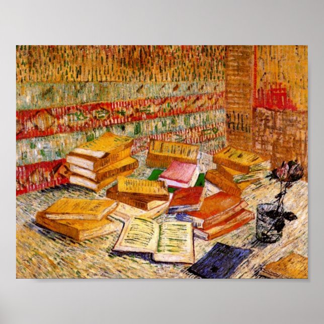 French Novels and a Rose Van Gogh Fine Art Poster (Front)