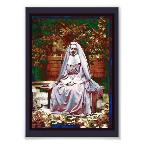 French Nun in the Garden of Contemplation Photo Print