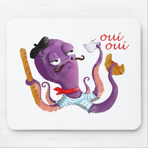 French Octopus Mouse Pad