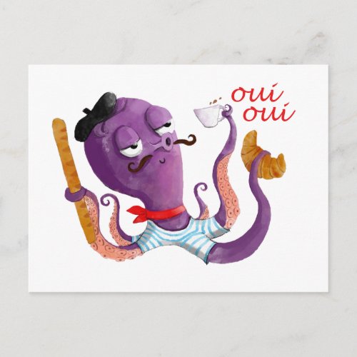French Octopus Postcard