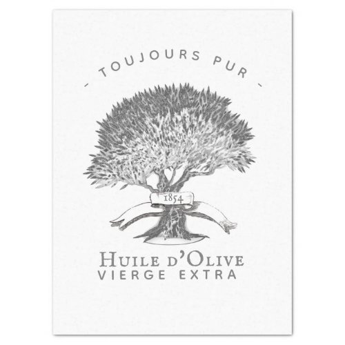 French Olive Oil Vintage Tree Logo Decoupage  Tissue Paper