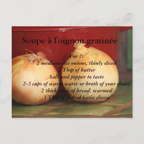 French Onion Soup au gratin Postcard